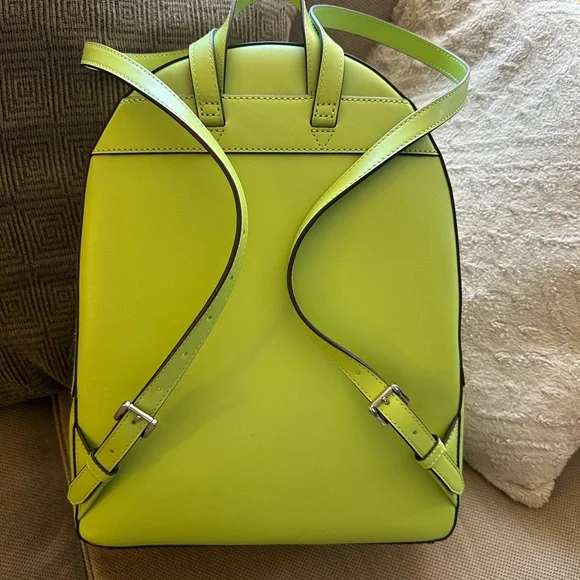 Lime—Michael Kors Jaycee Large Pebbled Leather Backpack - Picture 4 of 8
